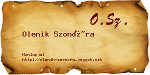 Olenik Szonóra névjegykártya